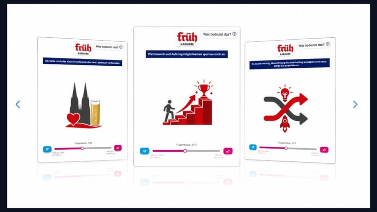 Screenshot azubister: Job-Check als FRÜH Berufscheck mit Präferenzfragen zum Cultural Fit