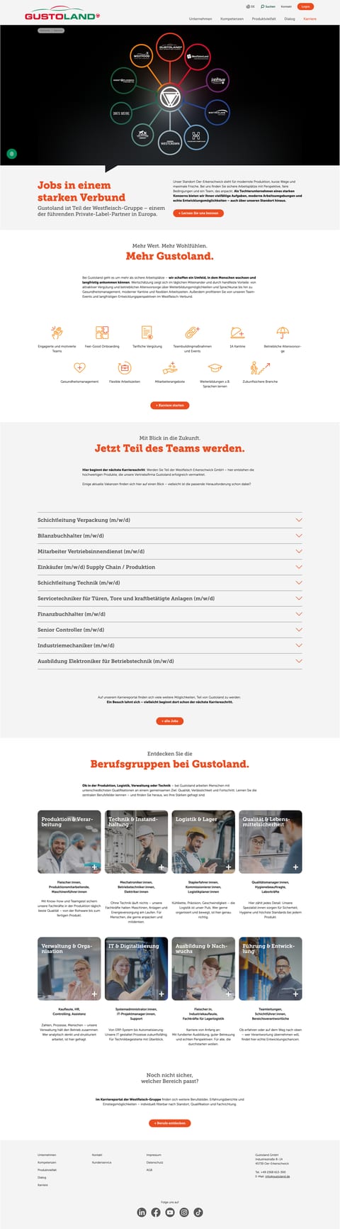 Gustoland Karriere-Website