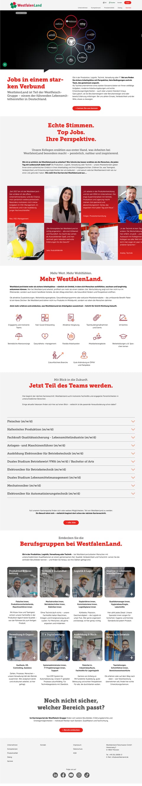 WestfalenLand Karriere-Website