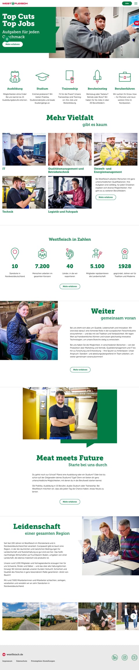Westfleisch Karriere-Website